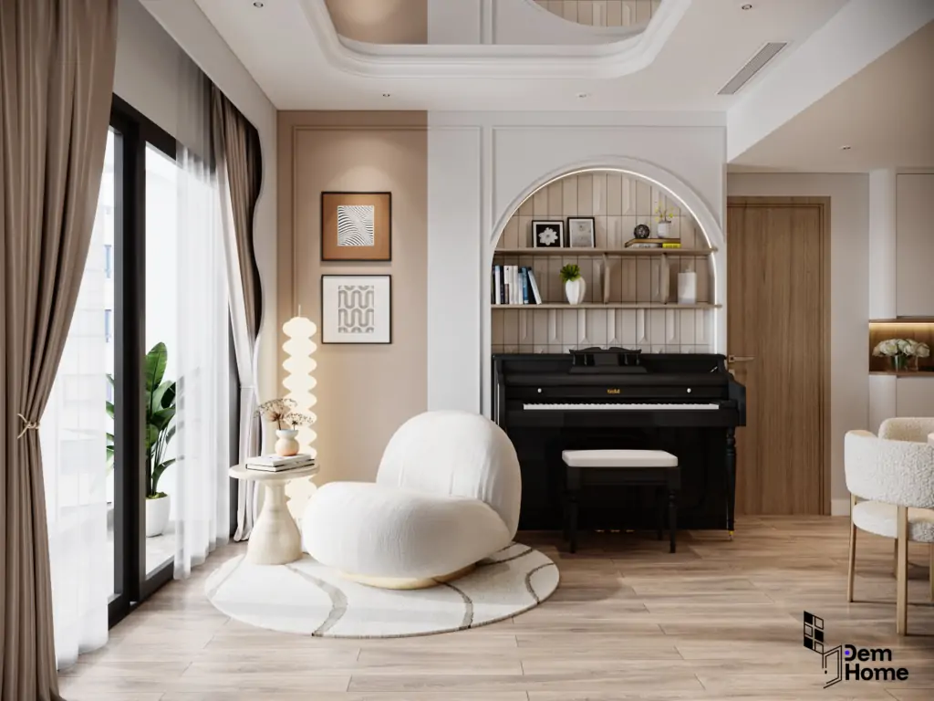 Thiết kế nội thất phòng khách căn hộ Masteri Centre Point