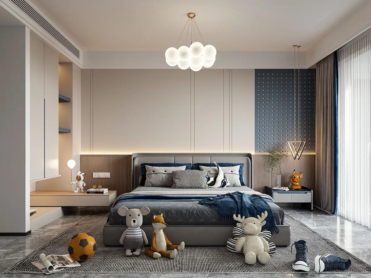 Thiết kế nội thất phòng ngủ hiện đại cá tính