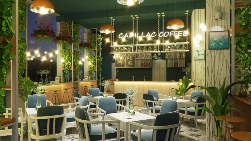 thiết kế nội thất cafe