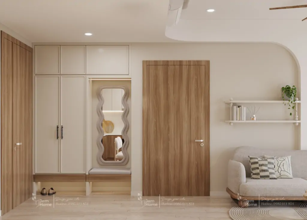 Thiết kế tủ giày Wabi Sabi đẹp tại Masteri Centre Point