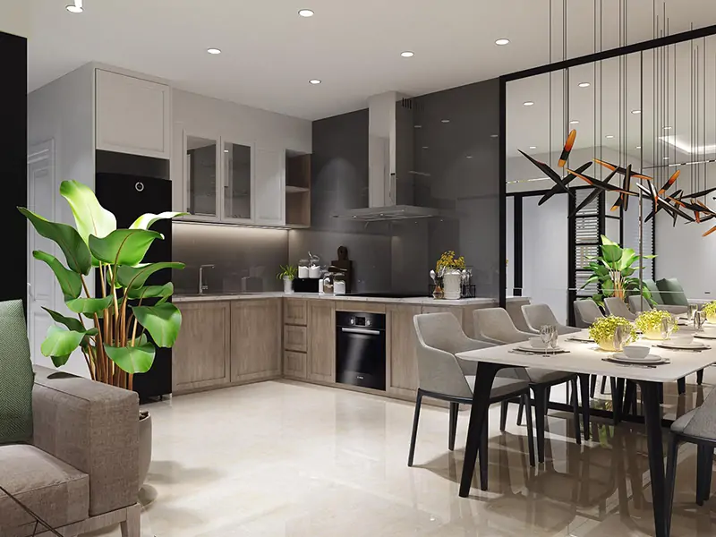 thiết kế không gian bếp