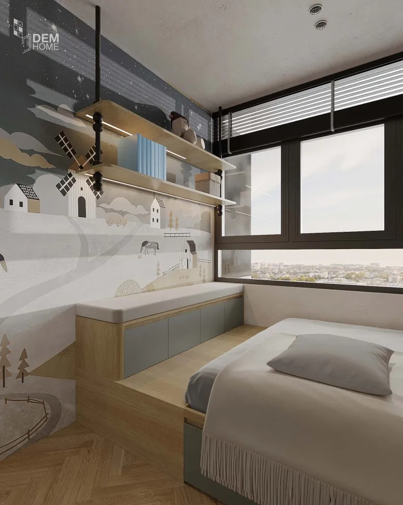 Nội thất phòng ngủ nhỏ căn hộ Celesta Rise 3PN