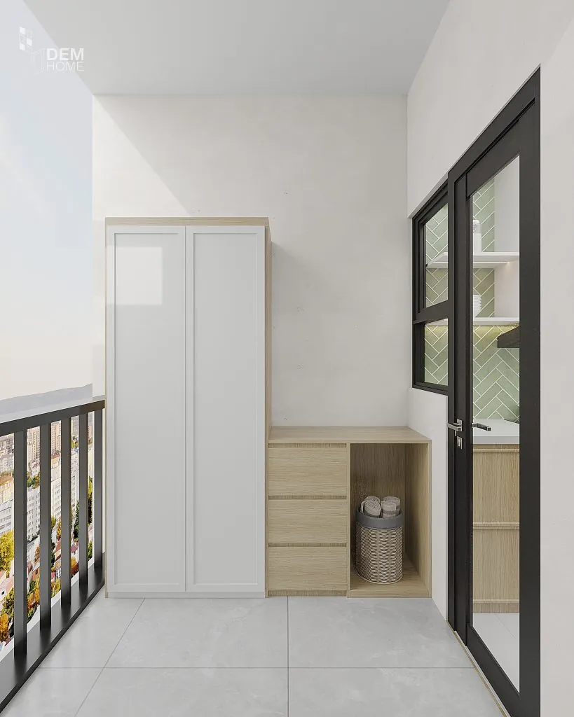 Nội thất ban công căn hộ Celesta Rise 3PN