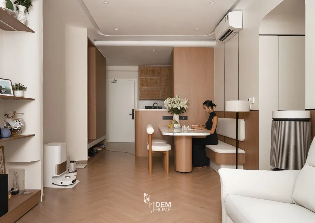 Thiết kế căn hộ Akari City phong cách Wabi Sabi mang đến không gian thư giãn