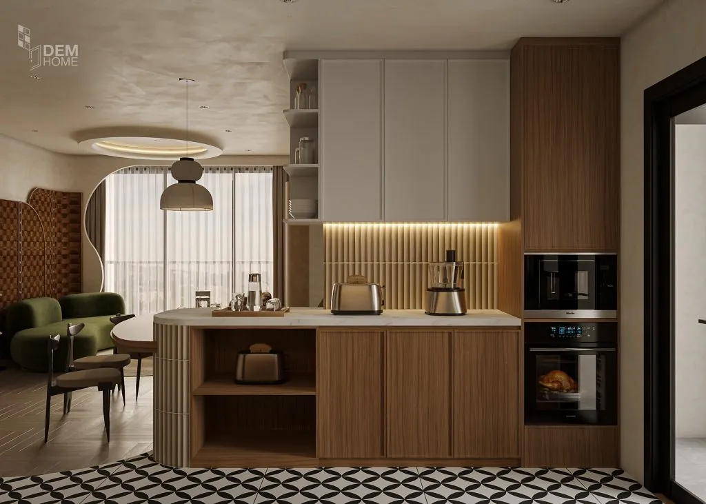 Thiết kế chung cư Celesta Rise 105m2 phòng bếp