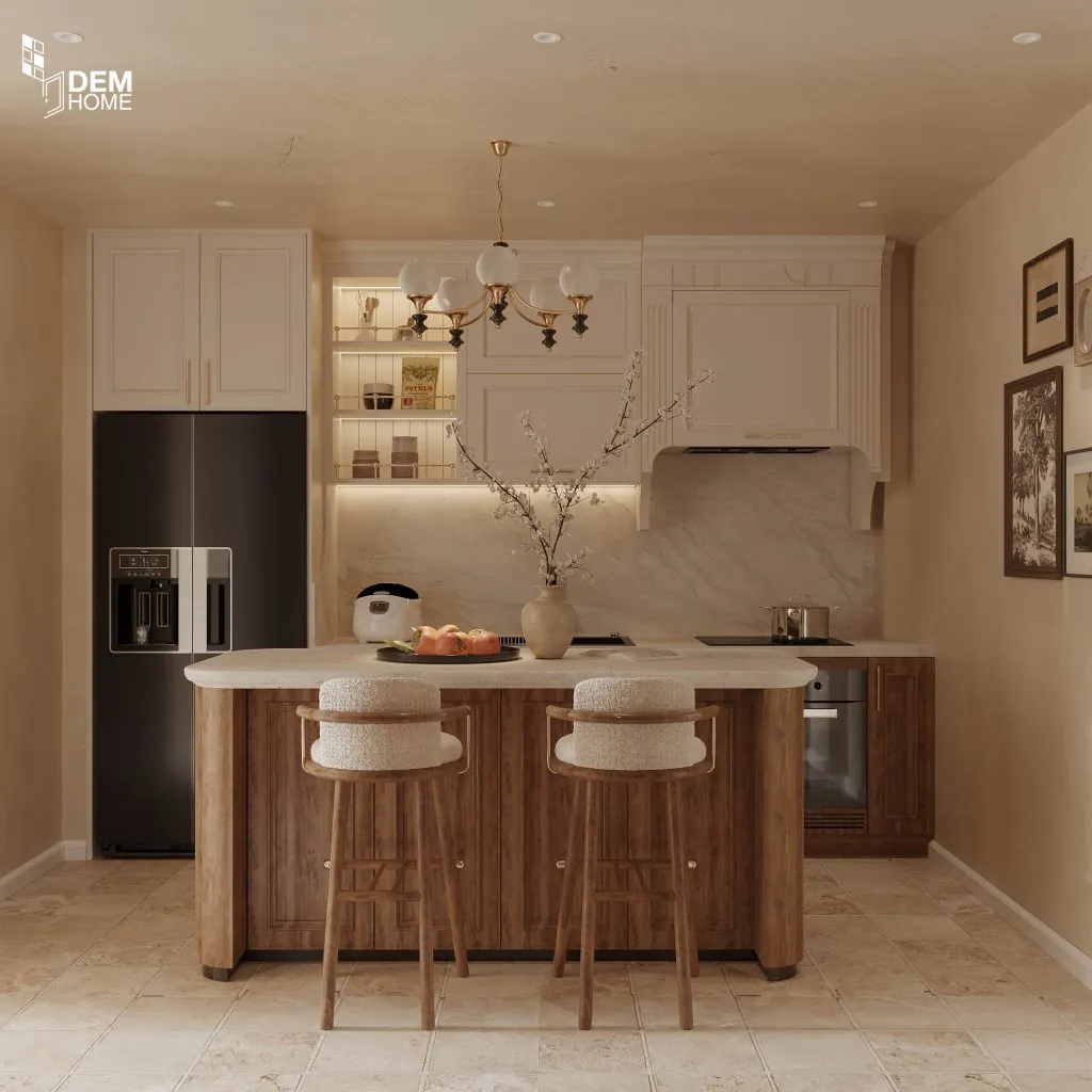 Thiết kế nội thất phòng bếp nhà phố 4 tầng