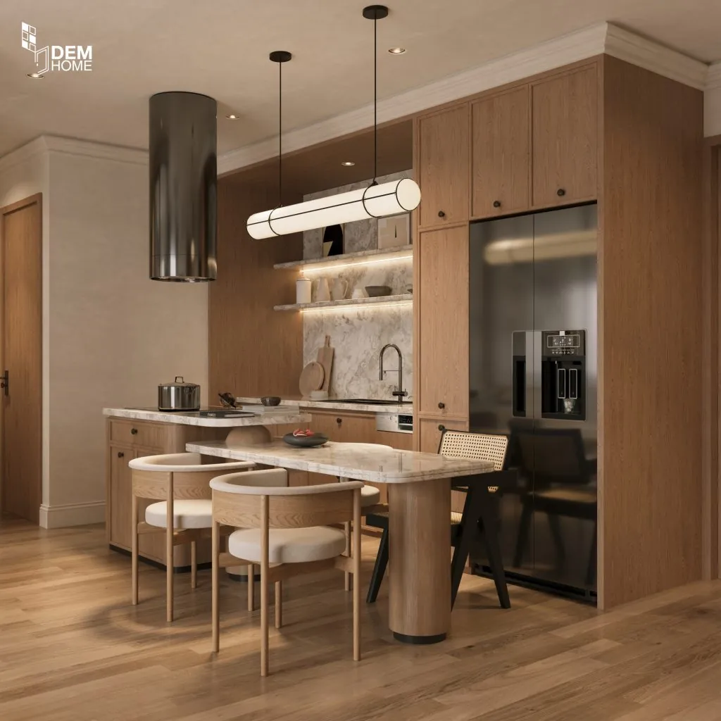 Thiết kế nội thất Lumiere 80m2 phòng bếp