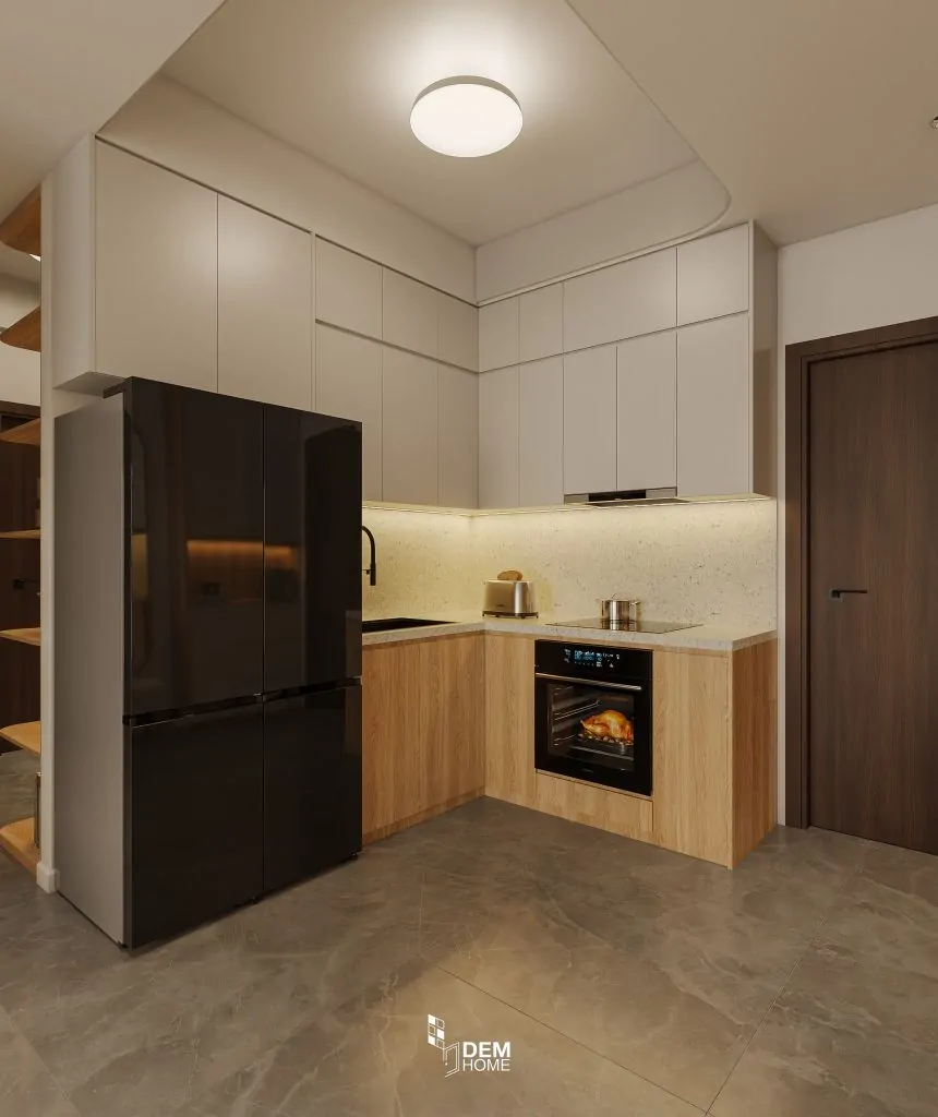 Thiết kế căn hộ Privia 65m2 phòng bếp