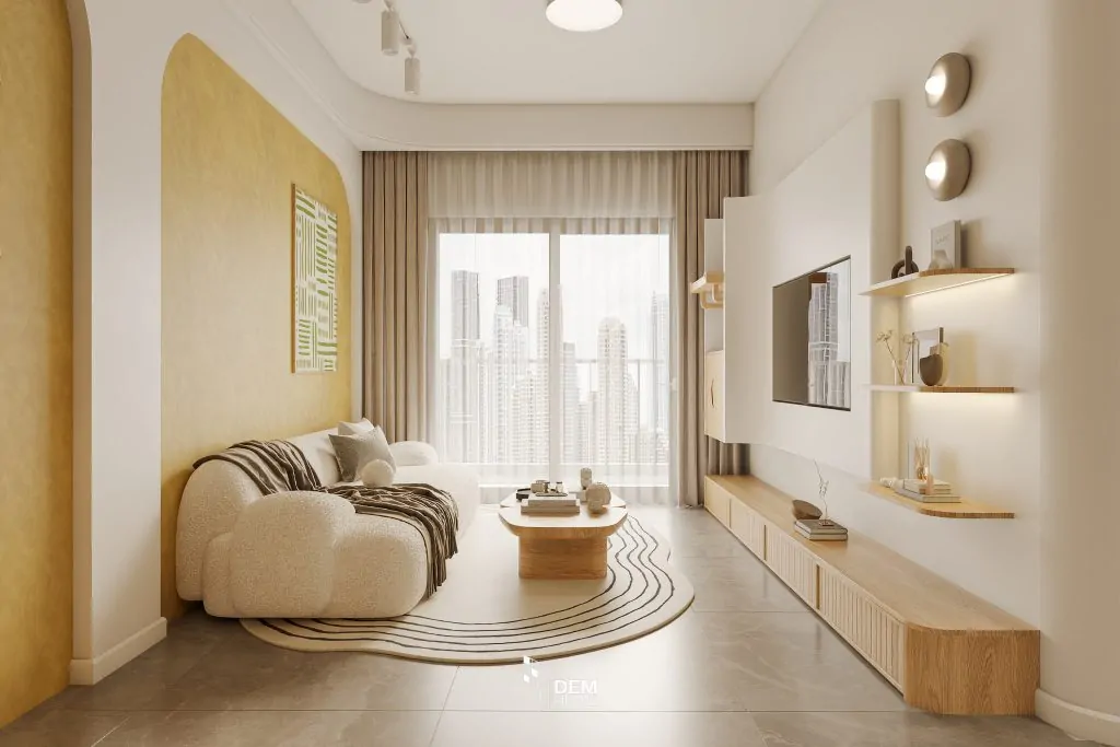 Thiết kế căn hộ Privia 65m2 phòng khách