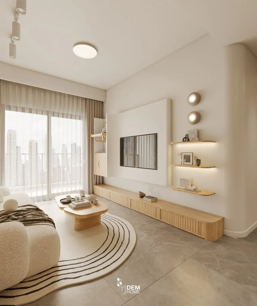Thiết kế nội thất căn hộ Privia 65m2 phòng khách