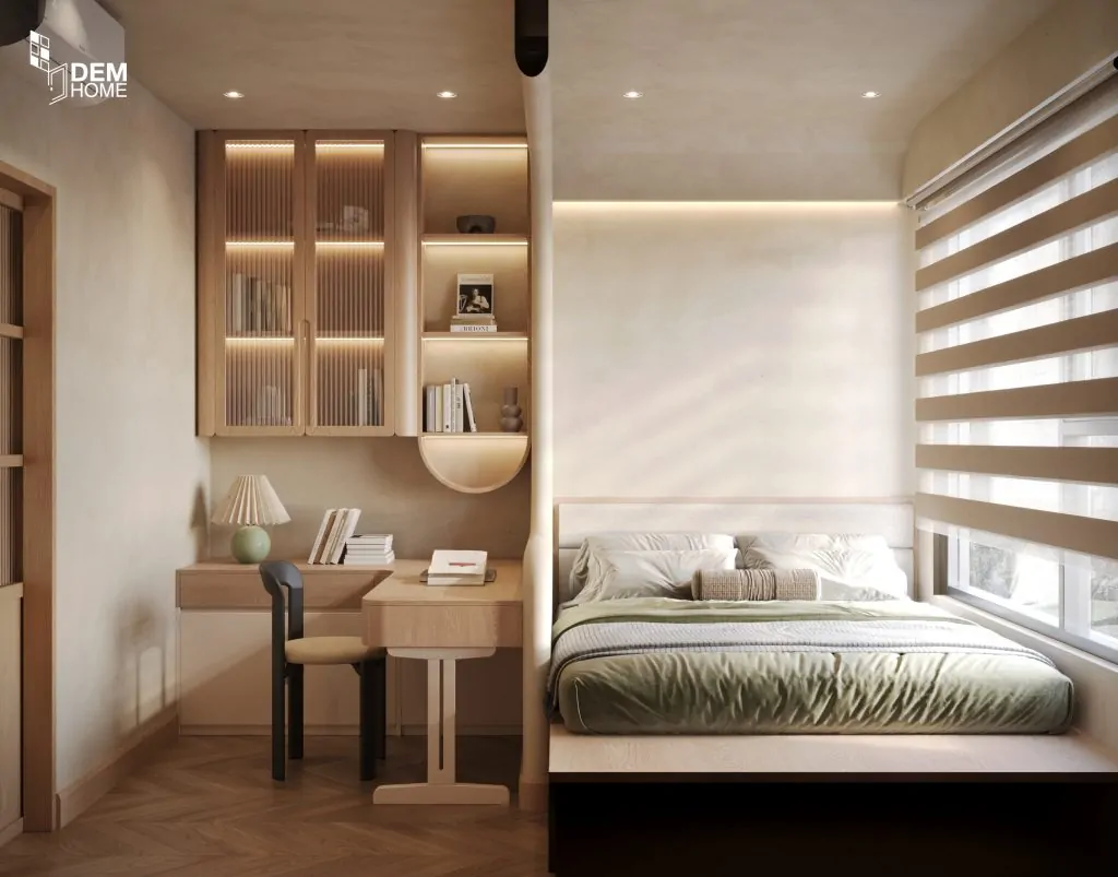 Hình 3D dự án thiết kế căn hộ Akari City 61m2
