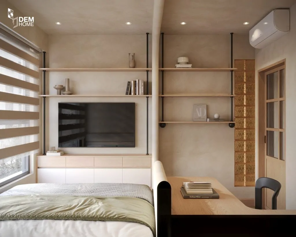 Hình 3D dự án thiết kế căn hộ Akari City 61m2