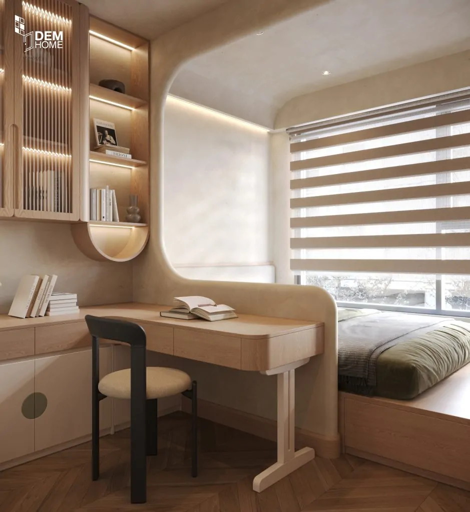 Hình 3D dự án thiết kế căn hộ Akari City 61m2