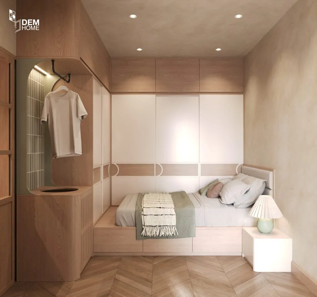 Hình 3D dự án thiết kế căn hộ Akari City 61m2