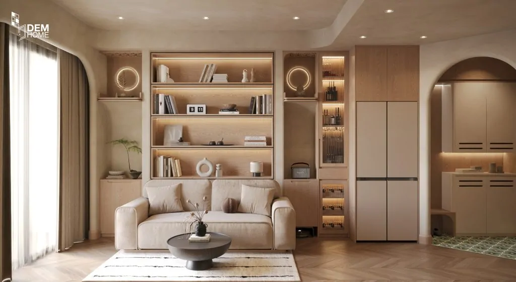 Hình 3D dự án thiết kế căn hộ Akari City 61m2