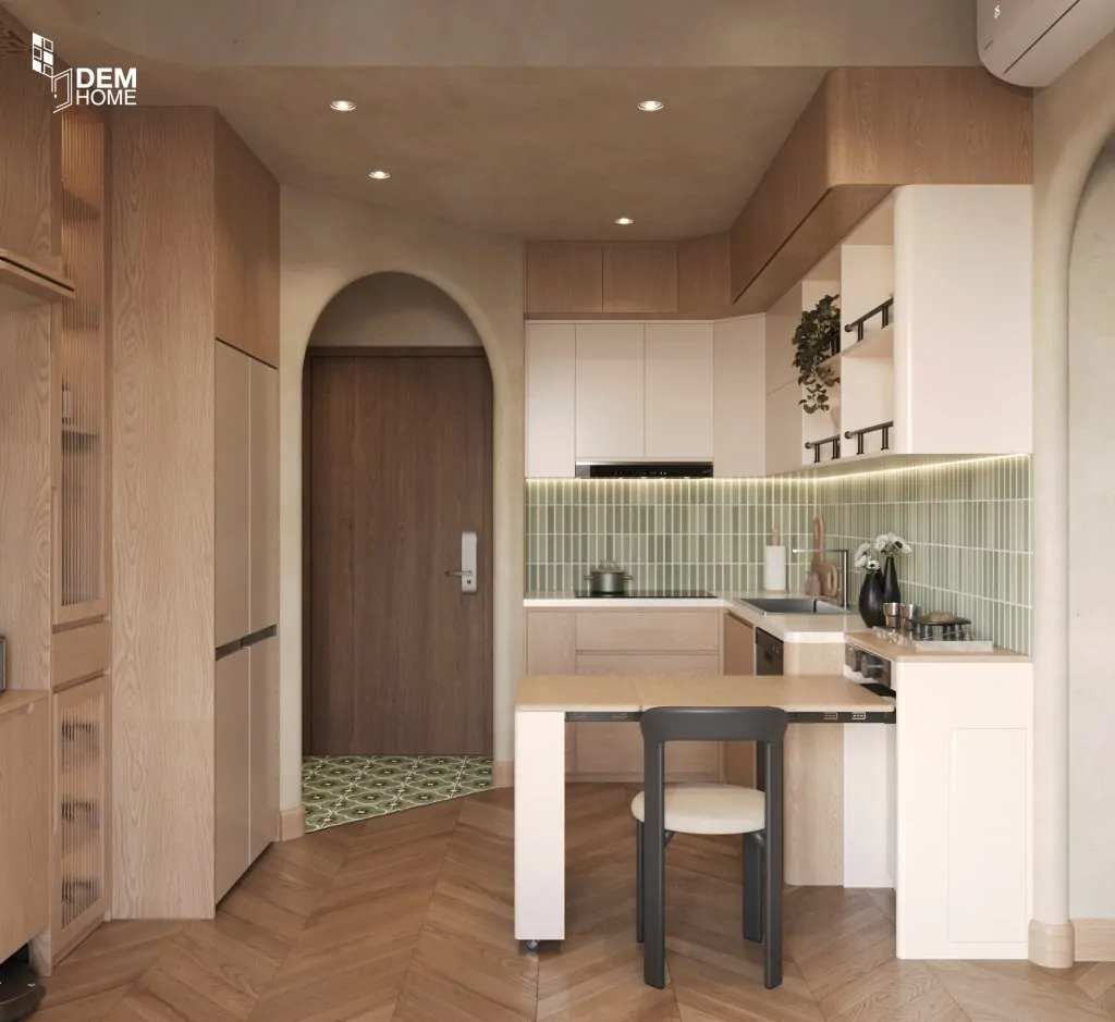 Hình 3D dự án thiết kế căn hộ Akari City 61m2
