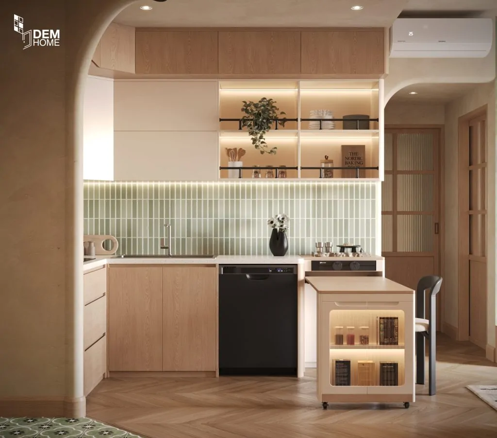 Hình 3D dự án thiết kế căn hộ Akari City 61m2