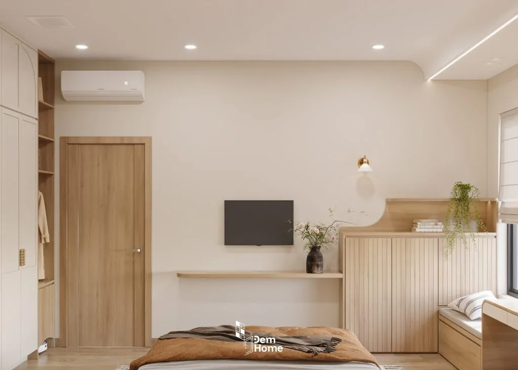 Nội thất phòng ngủ master căn hộ Celesa Rise 105m2 Japandi