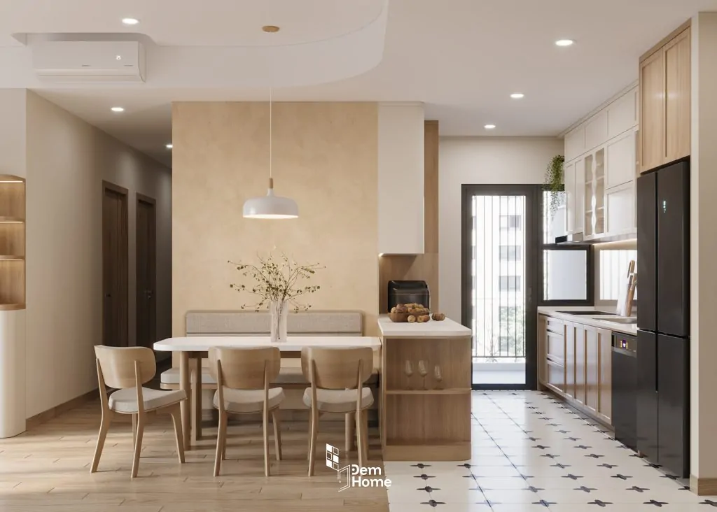 Thiết kế phòng bếp nội thất Celesa Rise 105m2 Japandi
