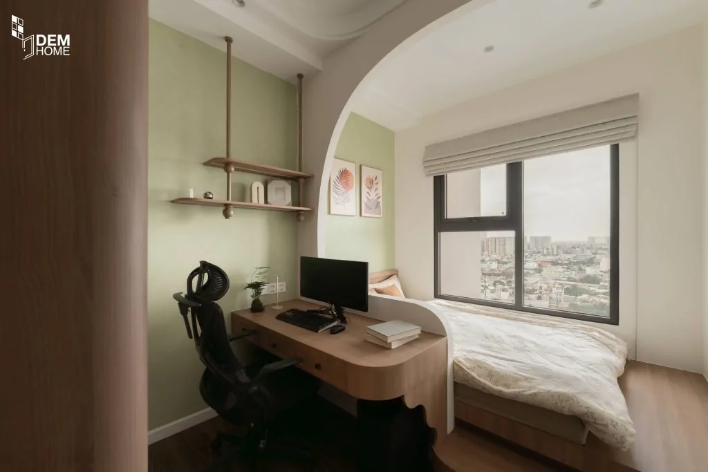 Thi công căn hộ The Privia 65m2 phòng ngủ và bàn làm việc
