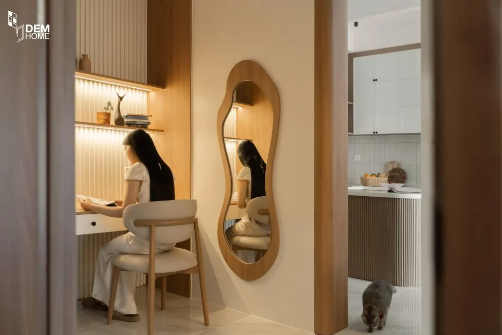 Thi công căn hộ The Privia 65m2 khu vực đọc sách