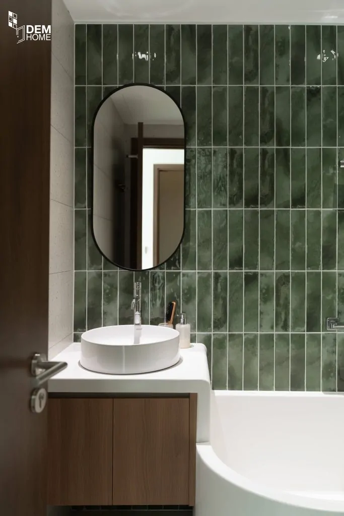 Thi công lavabo phòng tắm căn hộ The Privia 65m2
