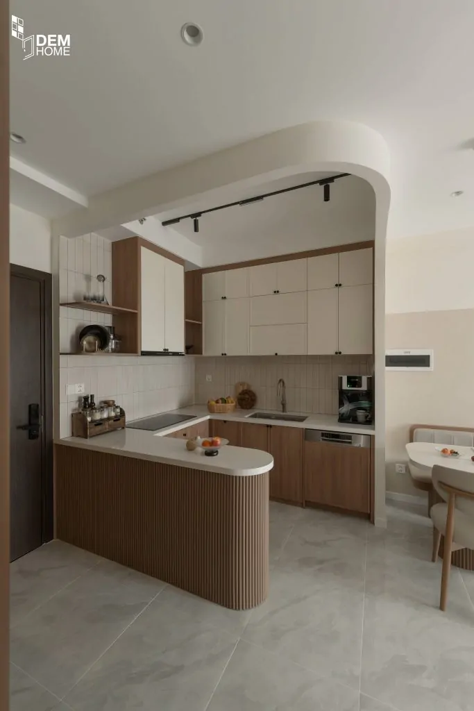 Thi công nội thất phòng bếp căn hộ The Privia 65m2