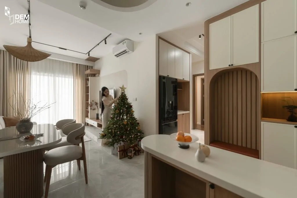 Không gian phòng khách căn hộ The Privia 65m2