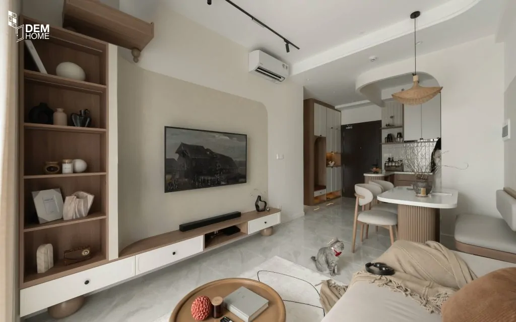 Không gian phòng khách chung cư The Privia 65m2