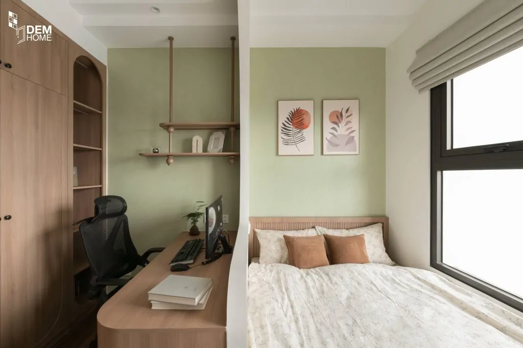 Thi công căn hộ The Privia 65m2 phòng ngủ và bàn làm việc