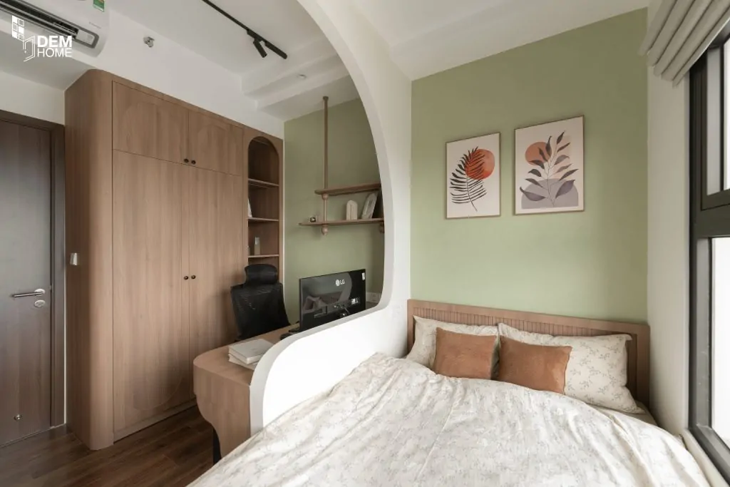Thi công căn hộ The Privia 65m2 phòng ngủ và bàn làm việc