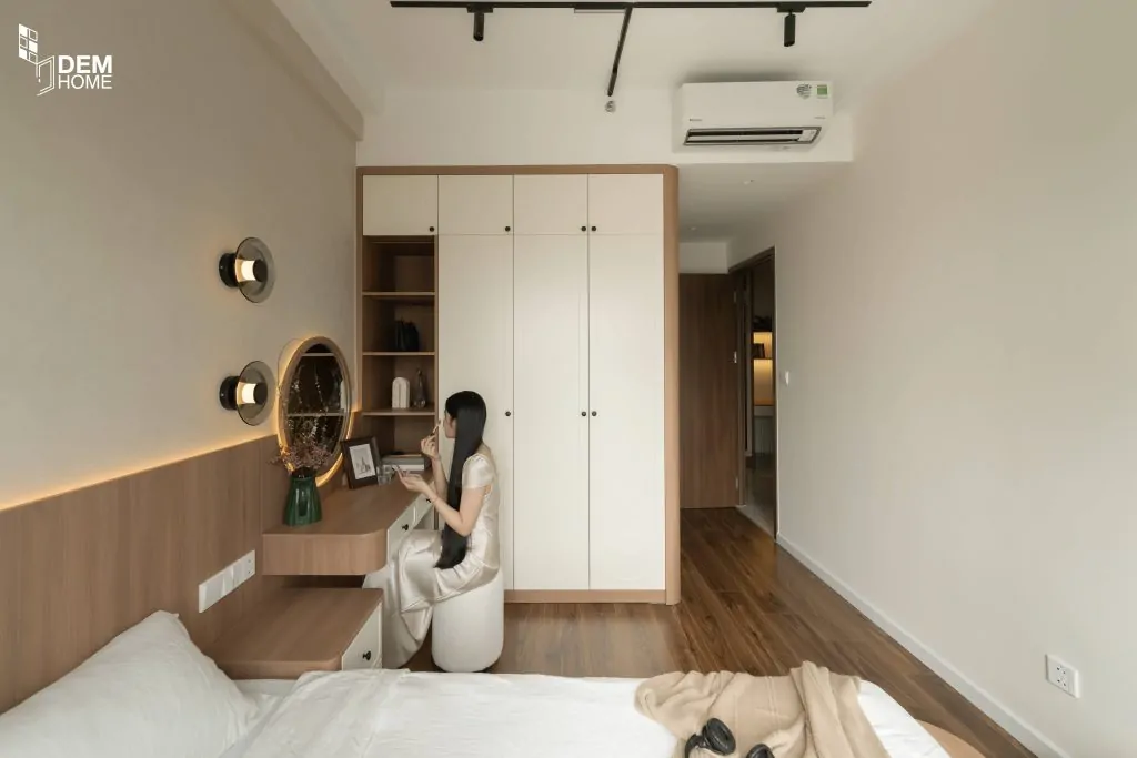 Thi công bàn trang điểm phòng ngủ căn hộ The Privia