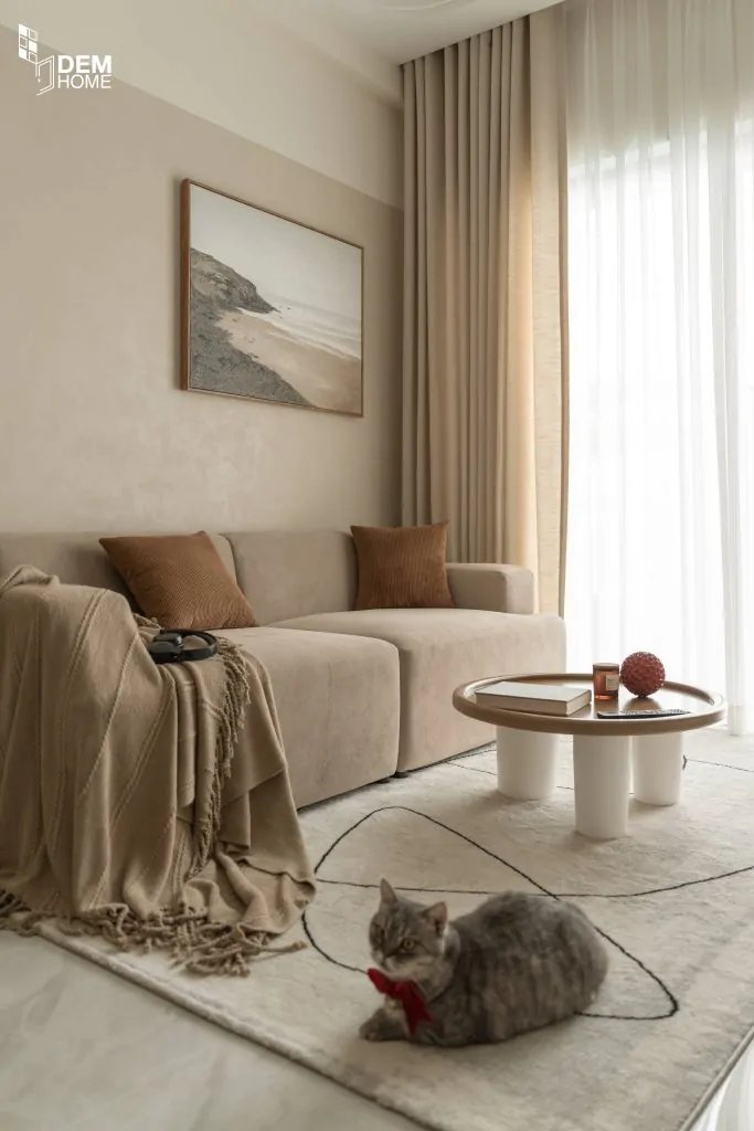 Ghế Sofa phòng khách căn hộ The Privia 65m2