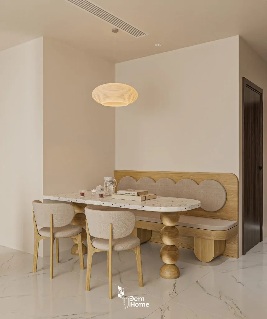 Thiết kế căn hộ Beverly 70m2 bàn ăn phòng bếp