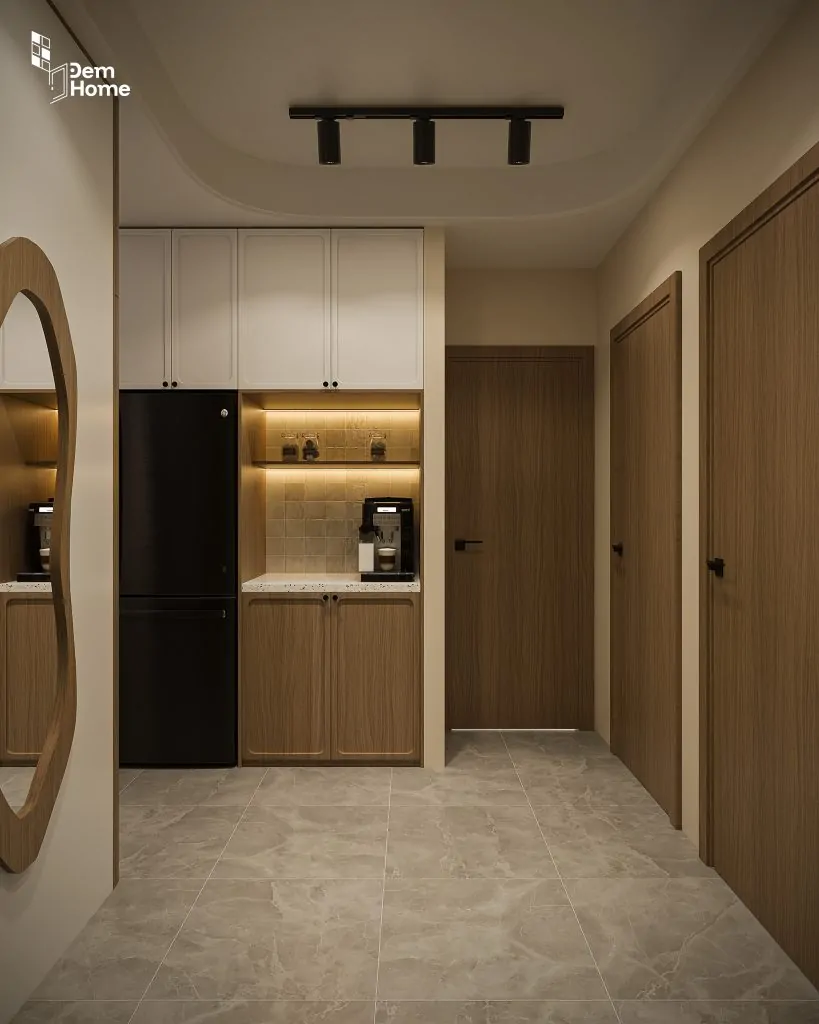 Thiết kế căn hộ The Privia 65m2 phòng bếp