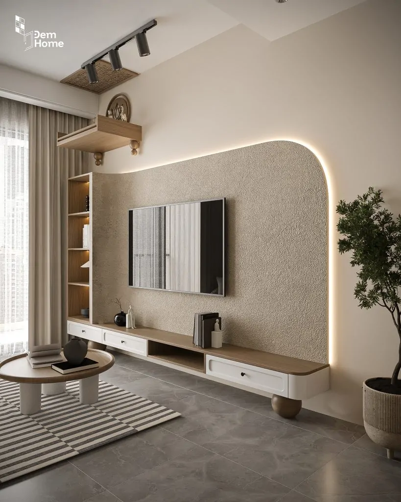 Thiết kế căn hộ The Privia 65m2 phòng khách