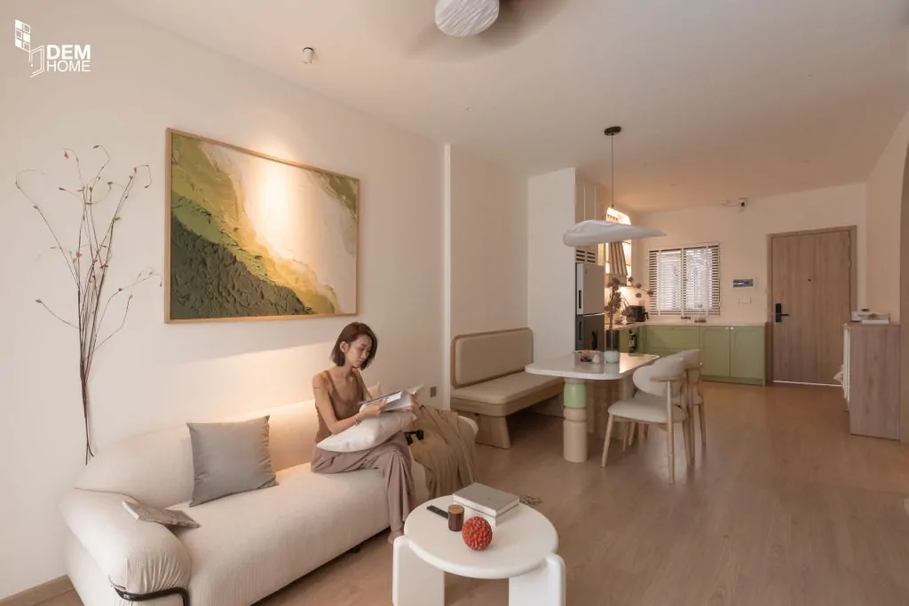 Thi công phòng khách chung cư Phạm Văn Đồng 70m2