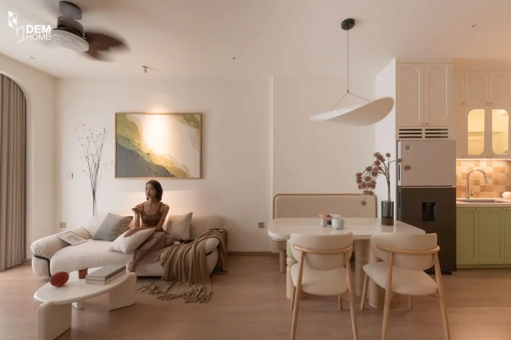 Thi công chung cư Phạm Văn Đồng 70m2 phòng khách