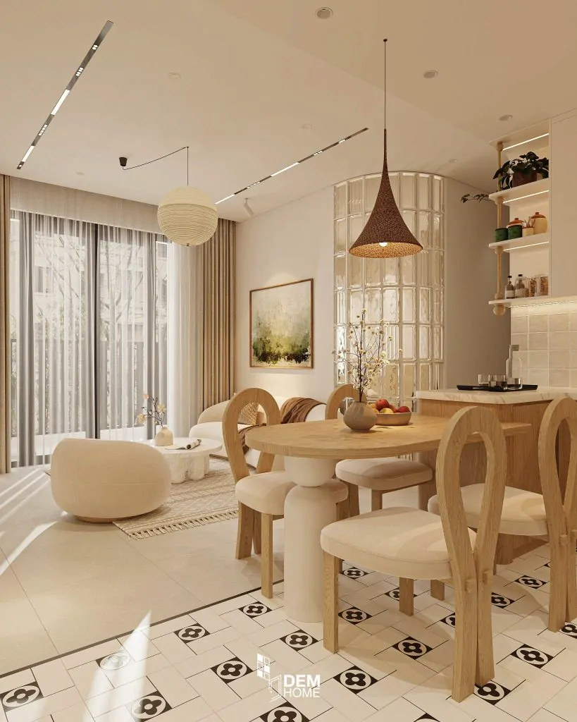 Thiết Kế Căn Hộ Aurora Residences 76m2 phòng khách
