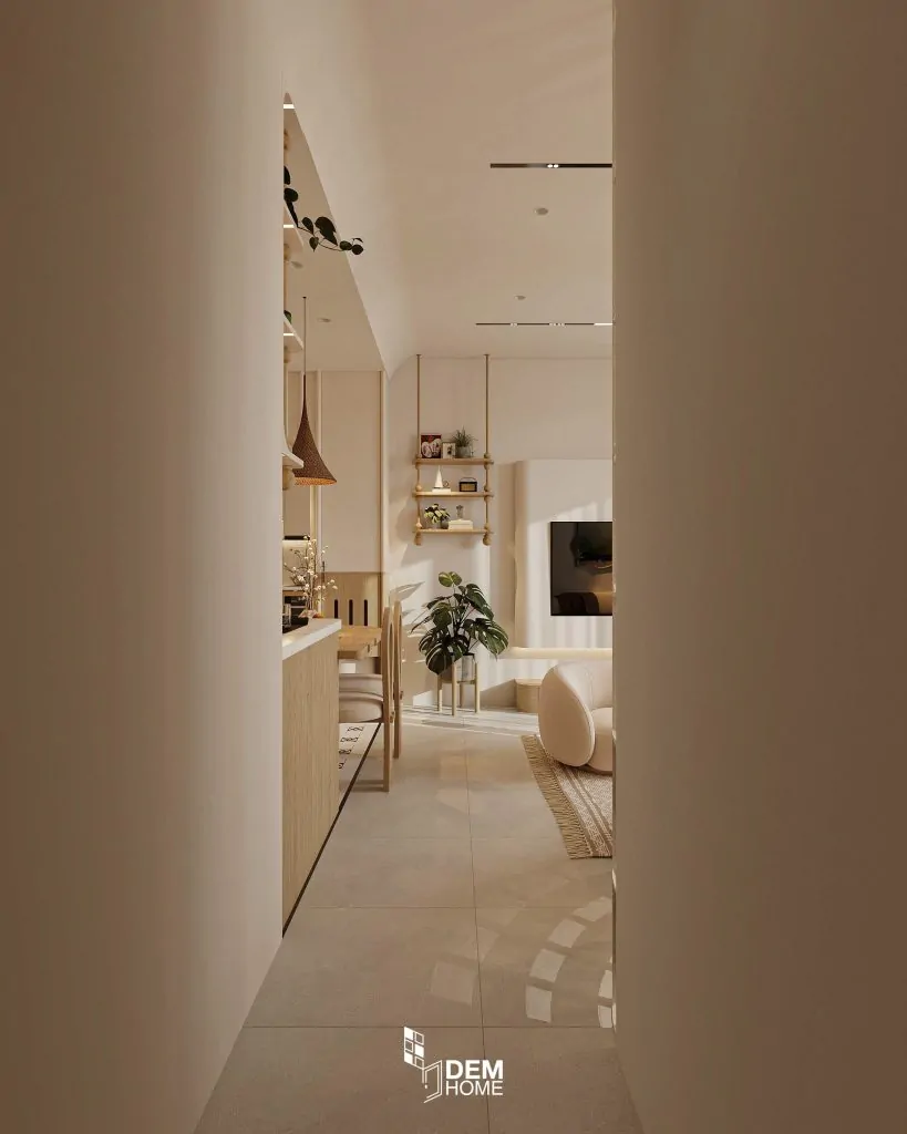 Thiết Kế Căn Hộ Aurora Residences 76m2 phòng khách