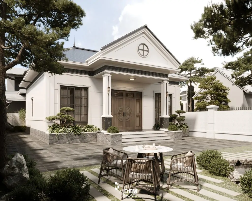 Thiết kế mặt tiền nhà cấp 4 mái nhật 140m2