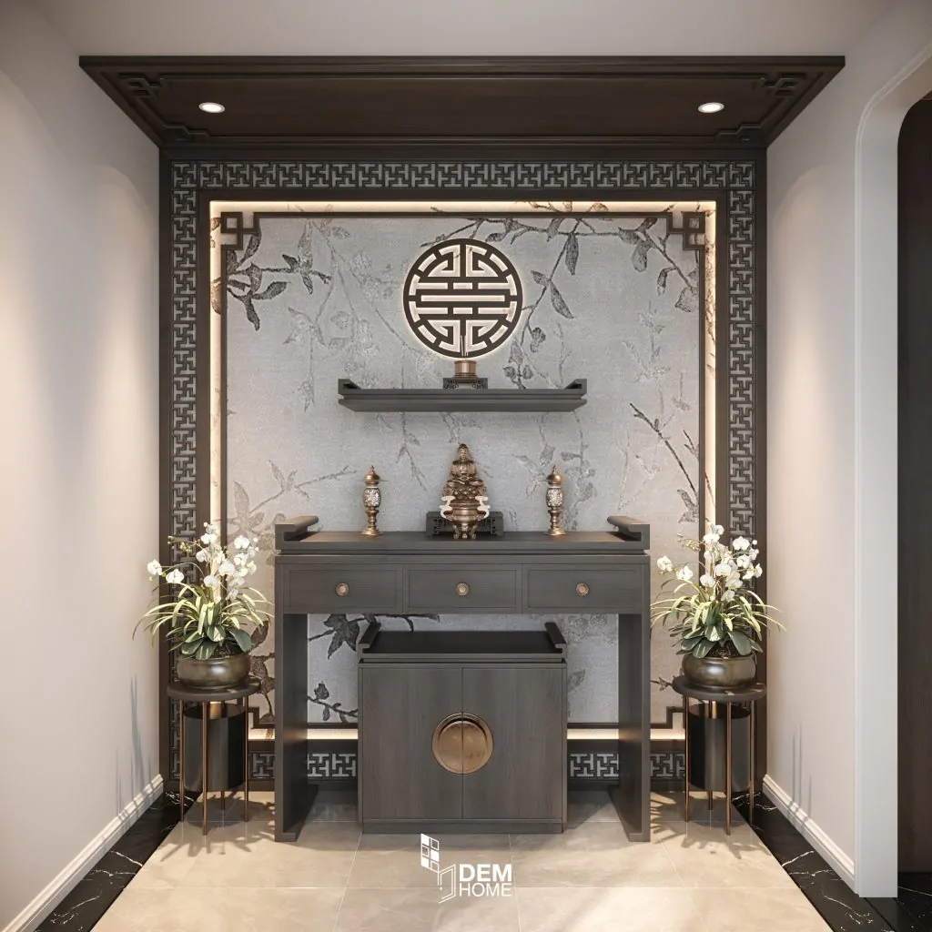 Thiết kế nhà cấp 4 mái nhật 140m2 phòng thờ