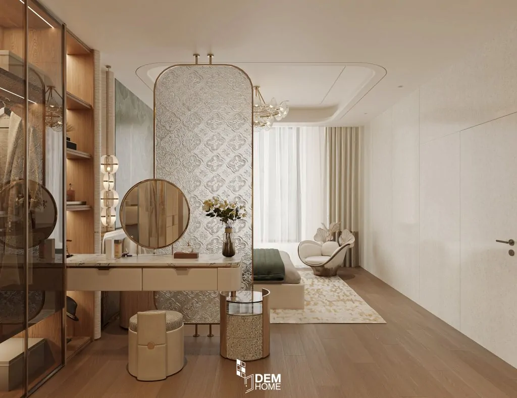 Thiết kế nội thất căn hộ Belleza 196m2 phòng ngủ