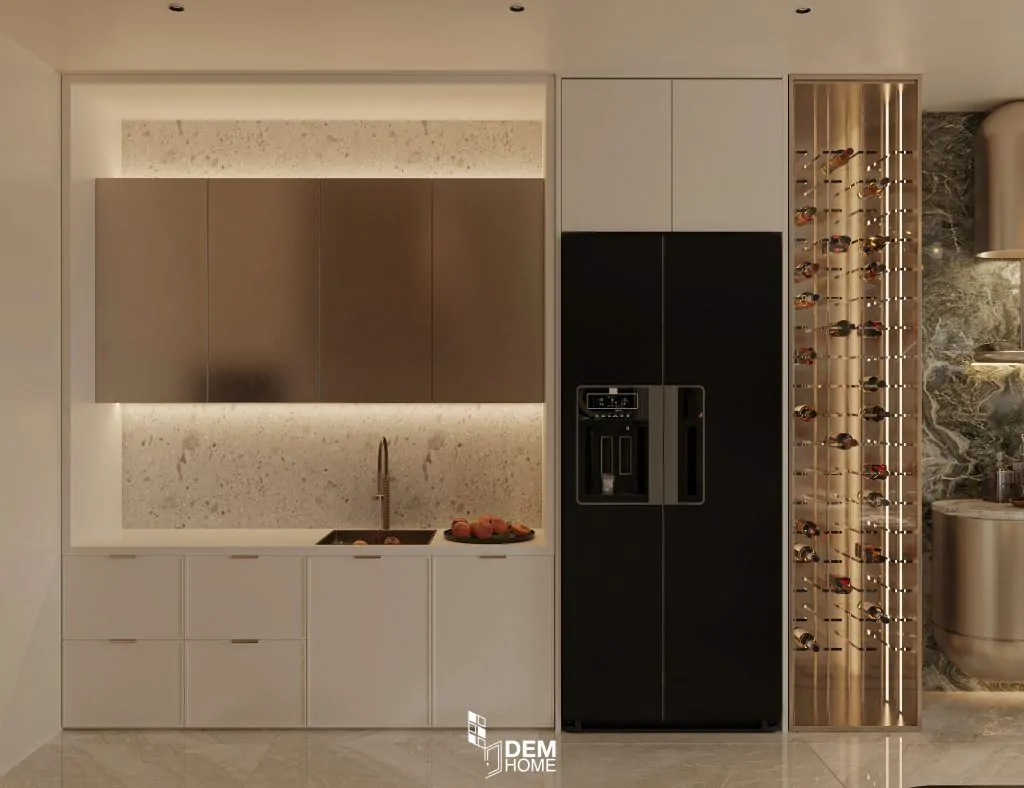 Thiết kế nội thất căn hộ Belleza 196m2 phòng bếp