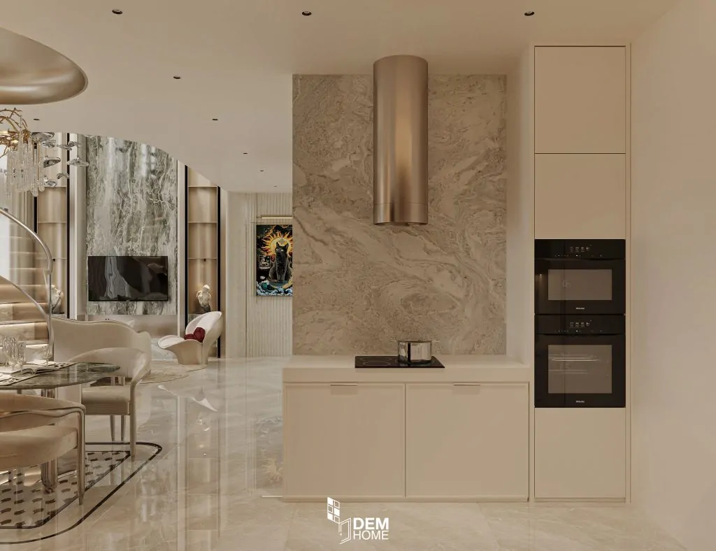 Thiết kế nội thất căn hộ Belleza 196m2 phòng bếp