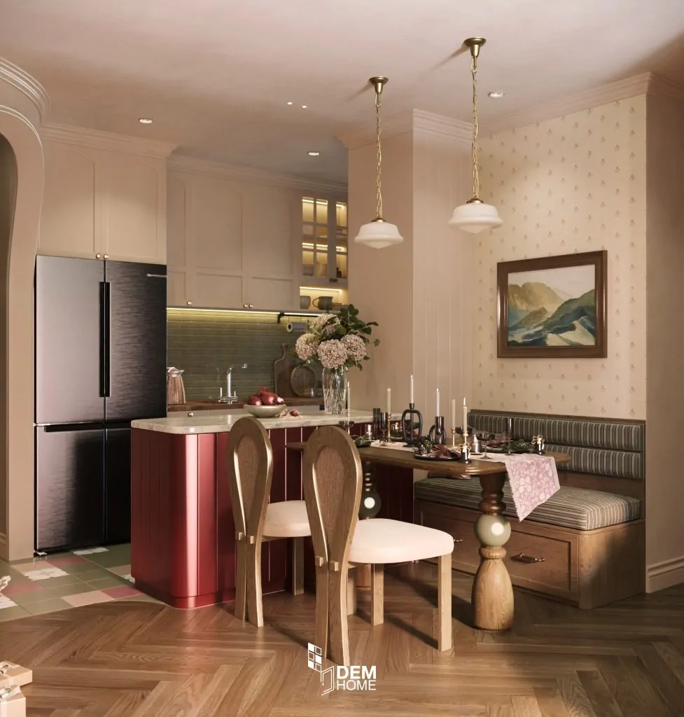 Thiết kế nội thất Celesta Rise 80m2 bàn ăn phòng bếp