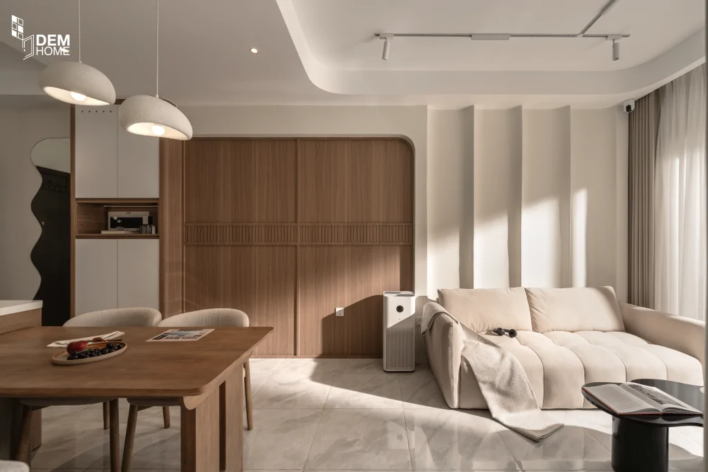 Thi công nội thất The Privia Khang Điền 64m2 phòng khách