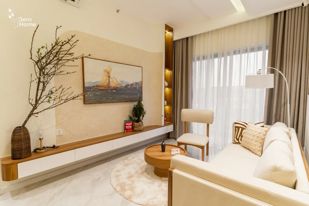Thi công Nội thất The Privia Khang Điền 60m2 phòng khách
