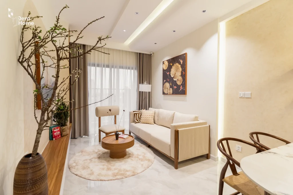 Thi công Nội thất The Privia Khang Điền 60m2 phòng khách