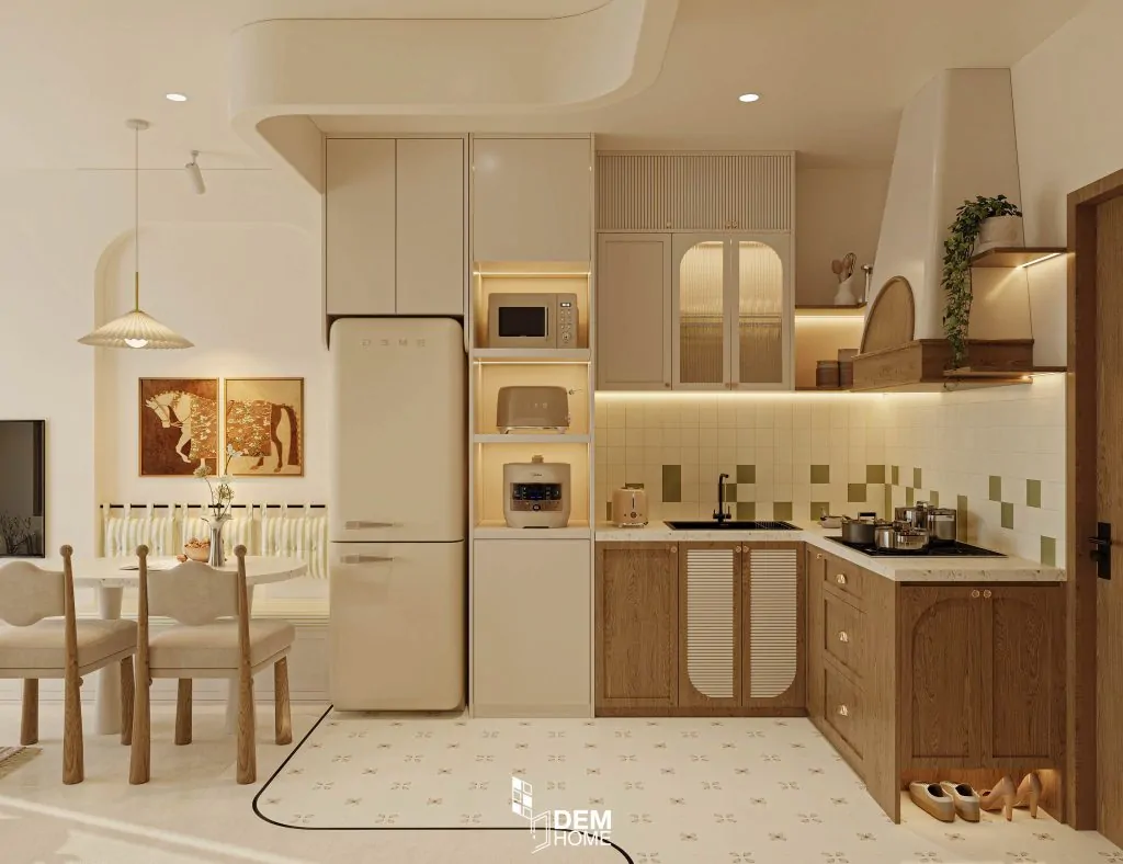 Thiết kế căn hộ Vinhomes Grand Park 47m2 phòng bếp